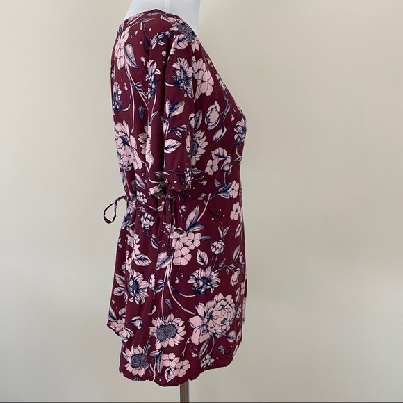 Motherhood Maternity Dark Red Floral Button Top M - Picture 4 of 12